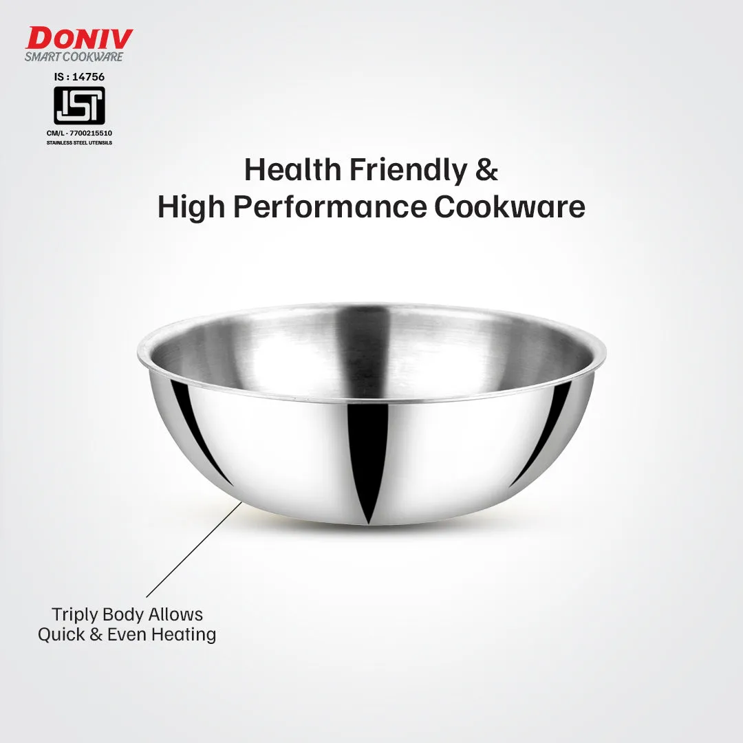 VINOD Doniv Titanium Triply Stainless Steel Tasla 24 cms, 2.60 Liter Capacity, Induction Friendly