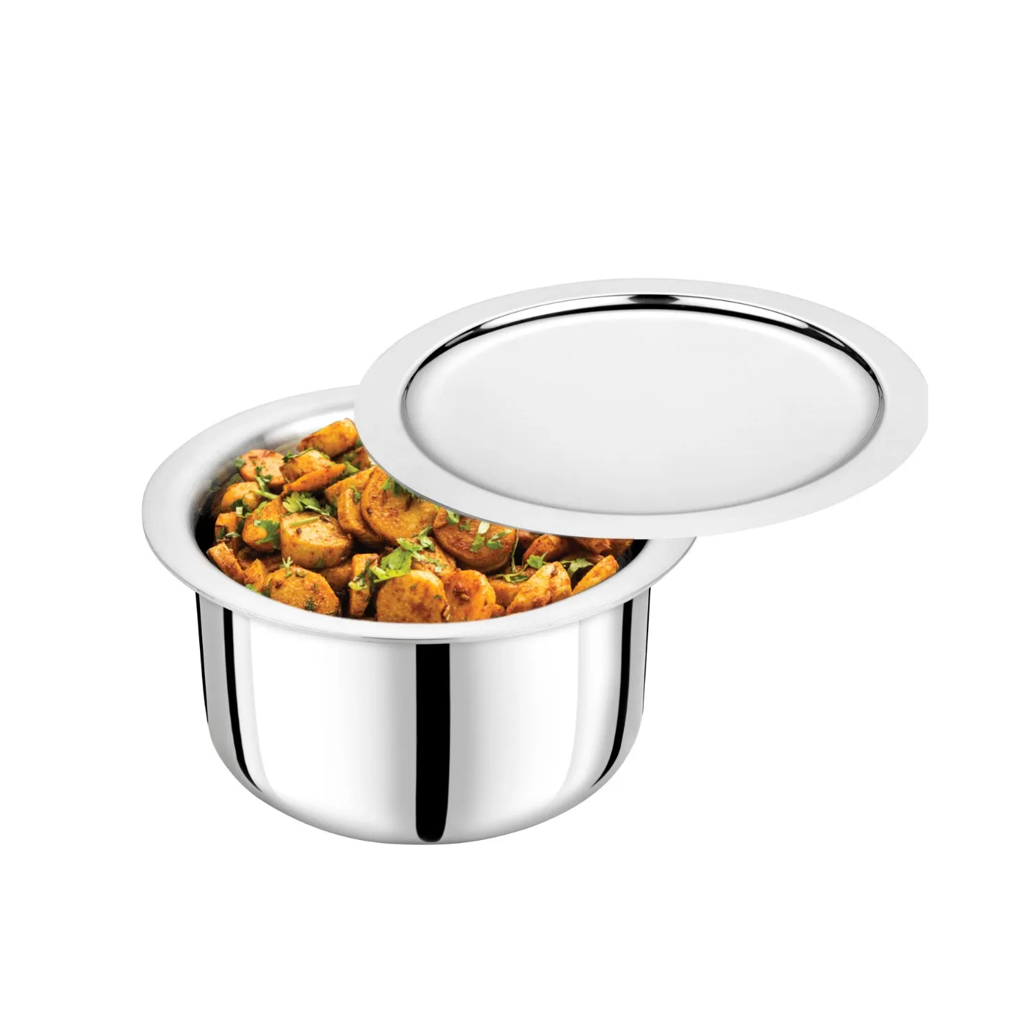 VINOD Doniv Titanium Triply Stainless Steel Tope with Cover 18 cms, 3000 ml Capacity, Induction Friendly