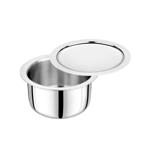 VINOD Doniv Titanium Triply Stainless Steel Tope with Cover 18 cms, 3000 ml Capacity, Induction Friendly