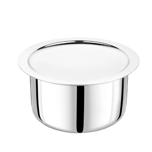 VINOD Doniv Titanium Triply Stainless Steel Tope with Cover 18 cms, 3000 ml Capacity, Induction Friendly
