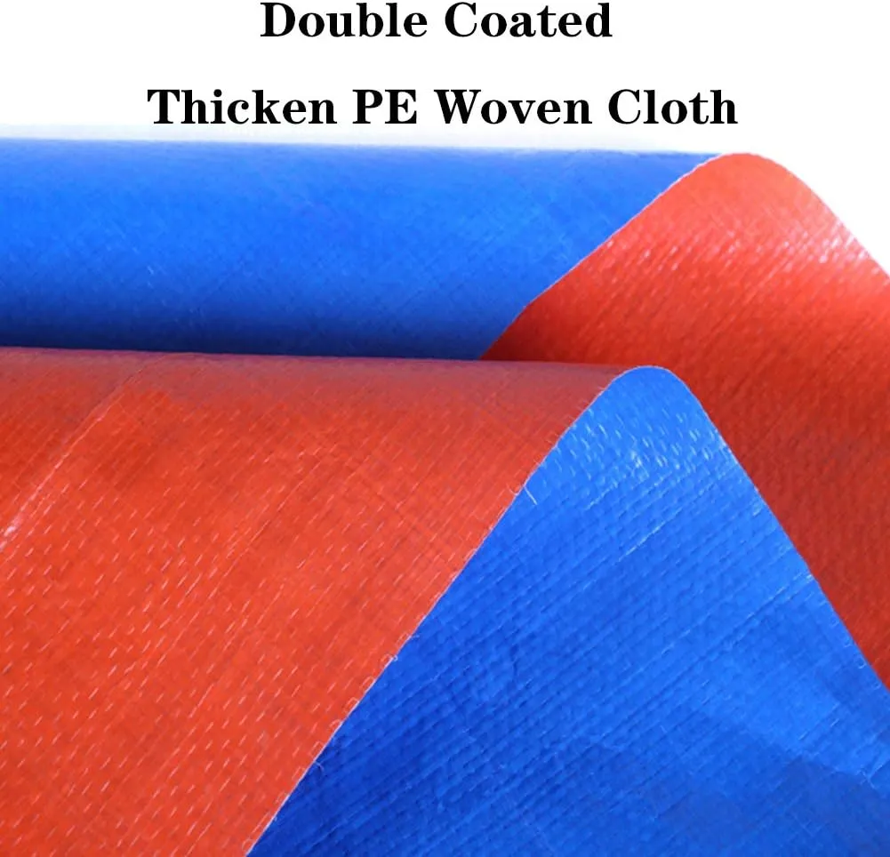 Waterproof Lightweight Tarpaulin Cover Ground Sheet Cover Heavy Duty Tarp Camping Sheet with Eyelets, for Canopy Tent Garden Pool Truck,Blue,2x3m (Blue 1x2m)