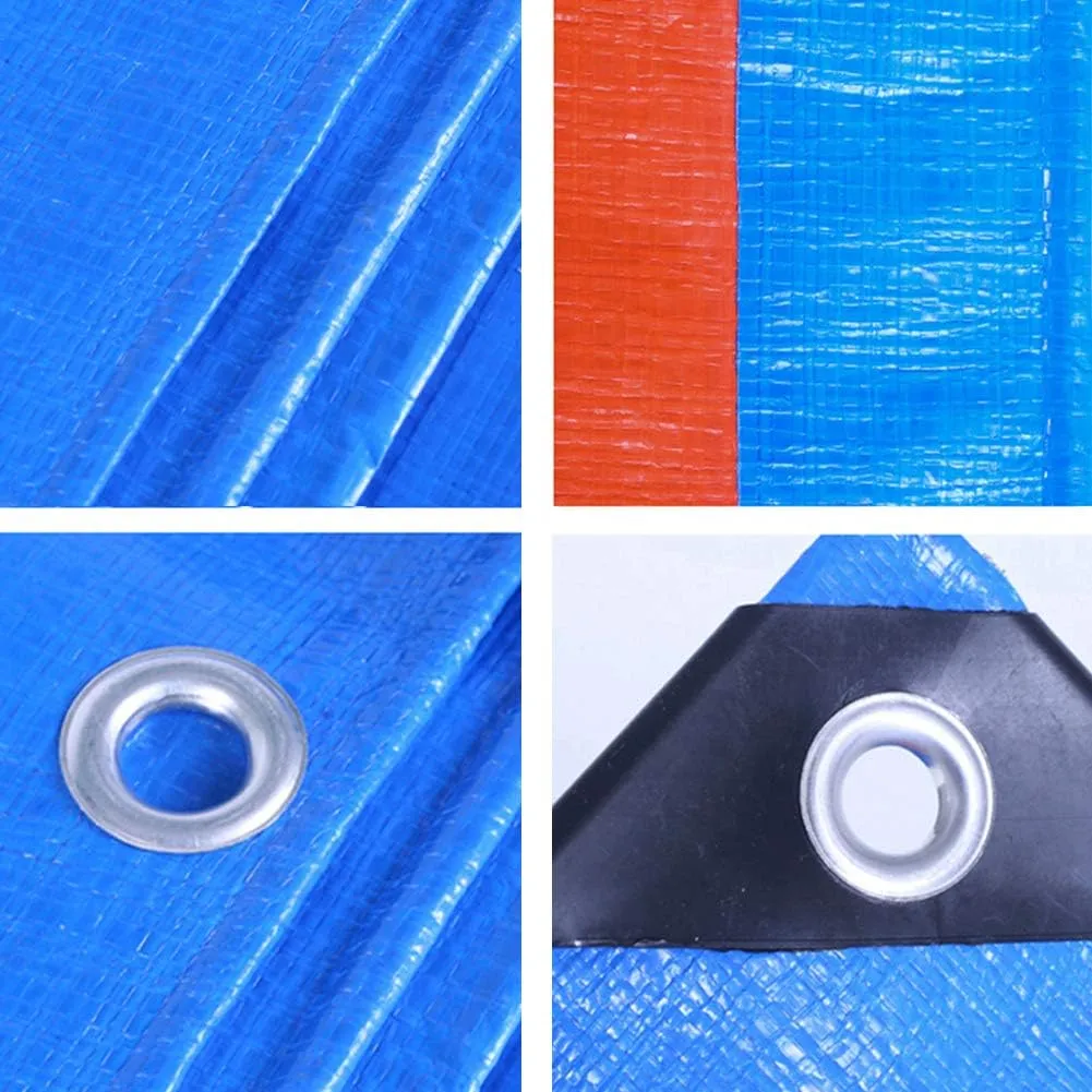 Waterproof Lightweight Tarpaulin Cover Ground Sheet Cover Heavy Duty Tarp Camping Sheet with Eyelets, for Canopy Tent Garden Pool Truck,Blue,2x3m (Blue 1x2m)