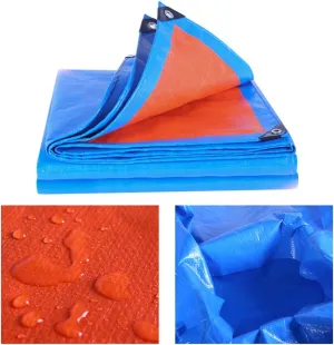 Waterproof Lightweight Tarpaulin Cover Ground Sheet Cover Heavy Duty Tarp Camping Sheet with Eyelets, for Canopy Tent Garden Pool Truck,Blue,2x3m (Blue 1x2m)