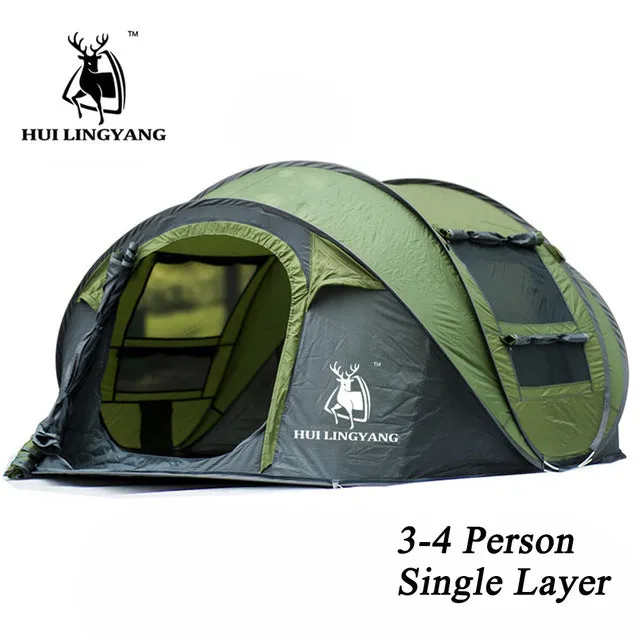 waterproof tents Double Throw tent Layers Problem-solving family automatic outdoor Person large HUI 5-6 up Affordable pop tent Tent LINGYANG hiking camping