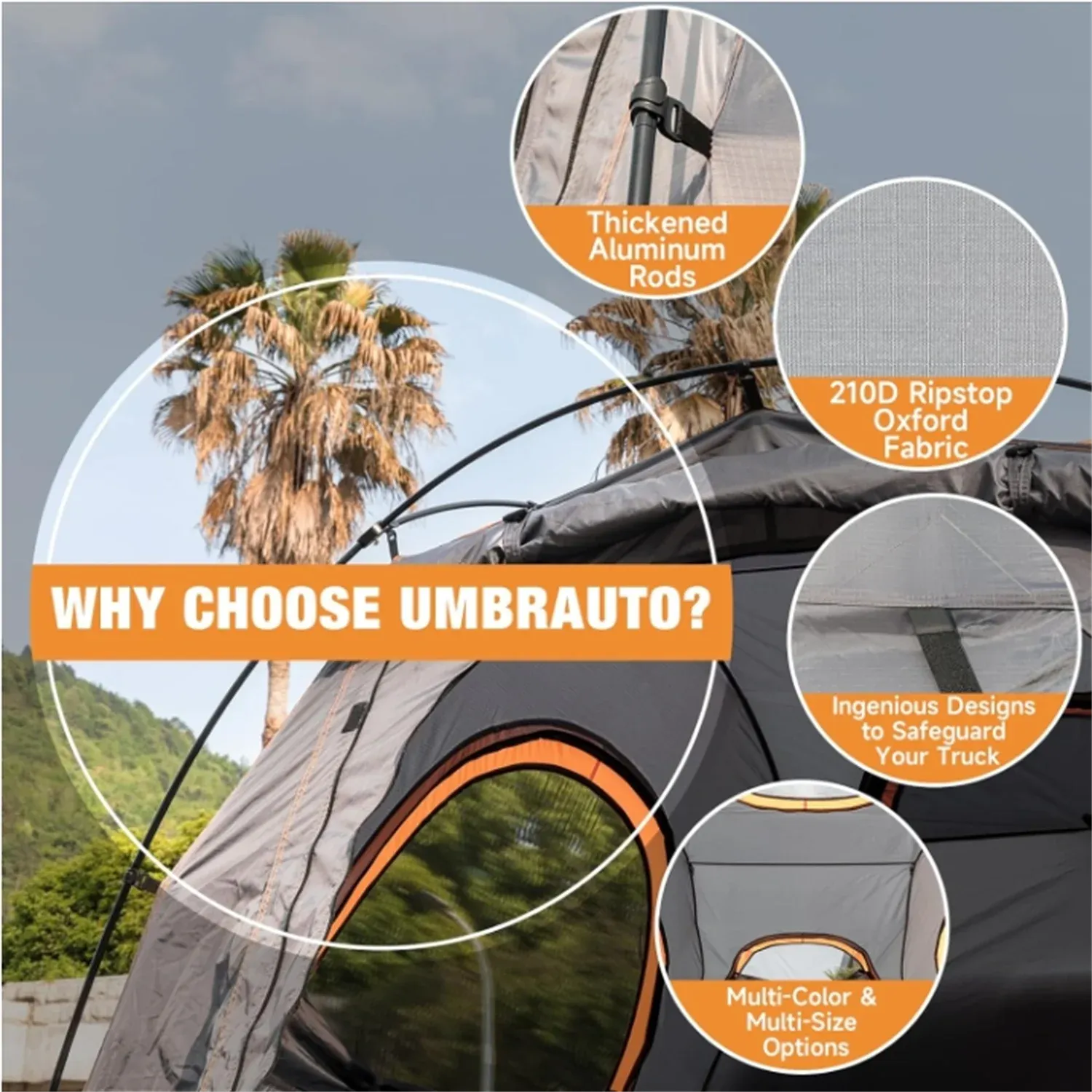Waterproof Truck Bed Tent for 2 Person Camping
