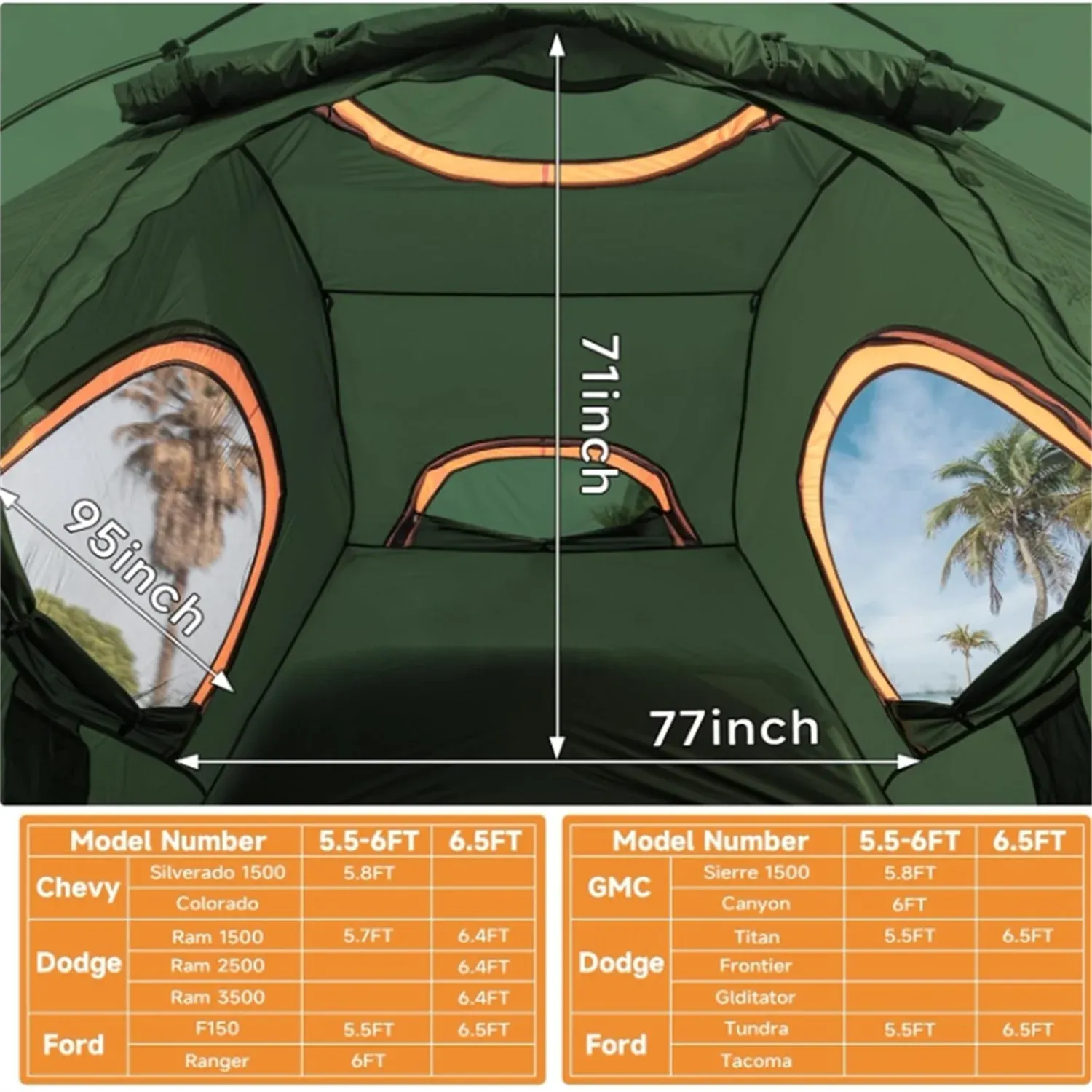 Waterproof Truck Bed Tent for 2 Person Camping