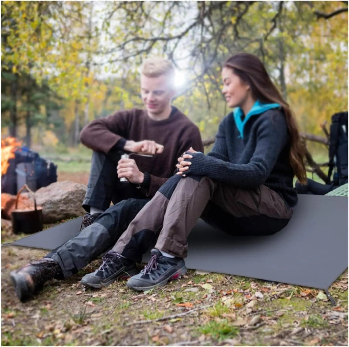 Watertight Camping Tarp Thicken Picnic Mat Durable Beach Pad Multifunctional Tent Footprint Sun Canopy Ground Sheet for Hiking (Color : /, Size : M)