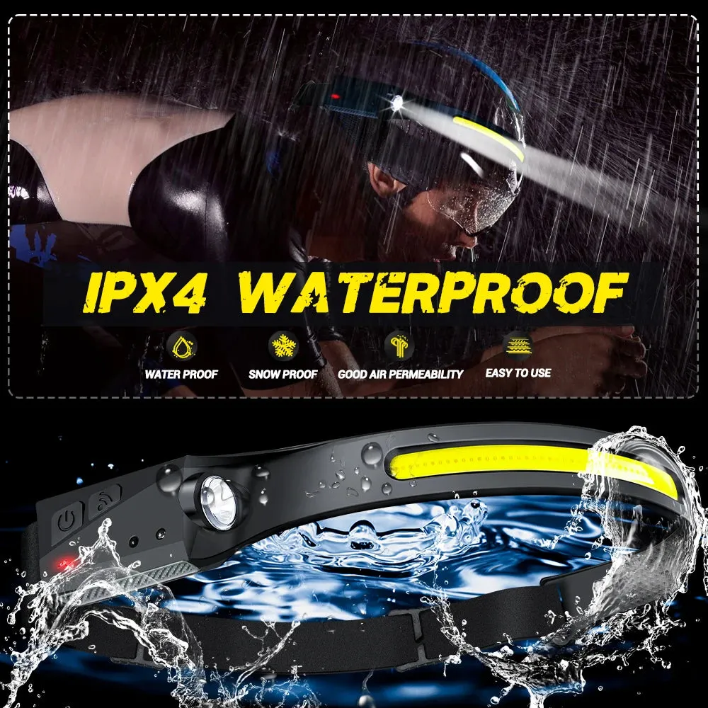 Wave Sensor 2 in 1 XPE COB Rechargeable LED  Headlamp