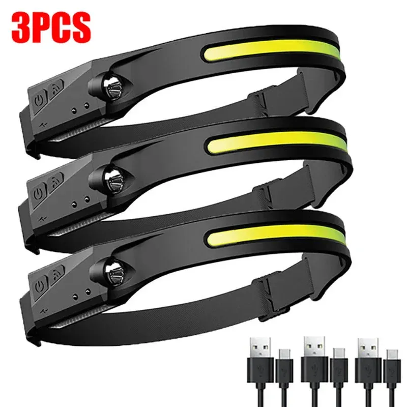 Wave Sensor 2 in 1 XPE COB Rechargeable LED  Headlamp