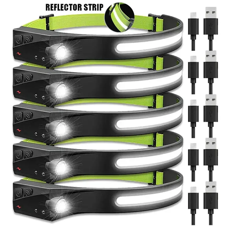 Wave Sensor 2 in 1 XPE COB Rechargeable LED  Headlamp