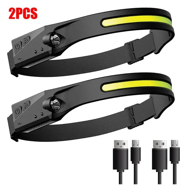 Wave Sensor 2 in 1 XPE COB Rechargeable LED  Headlamp