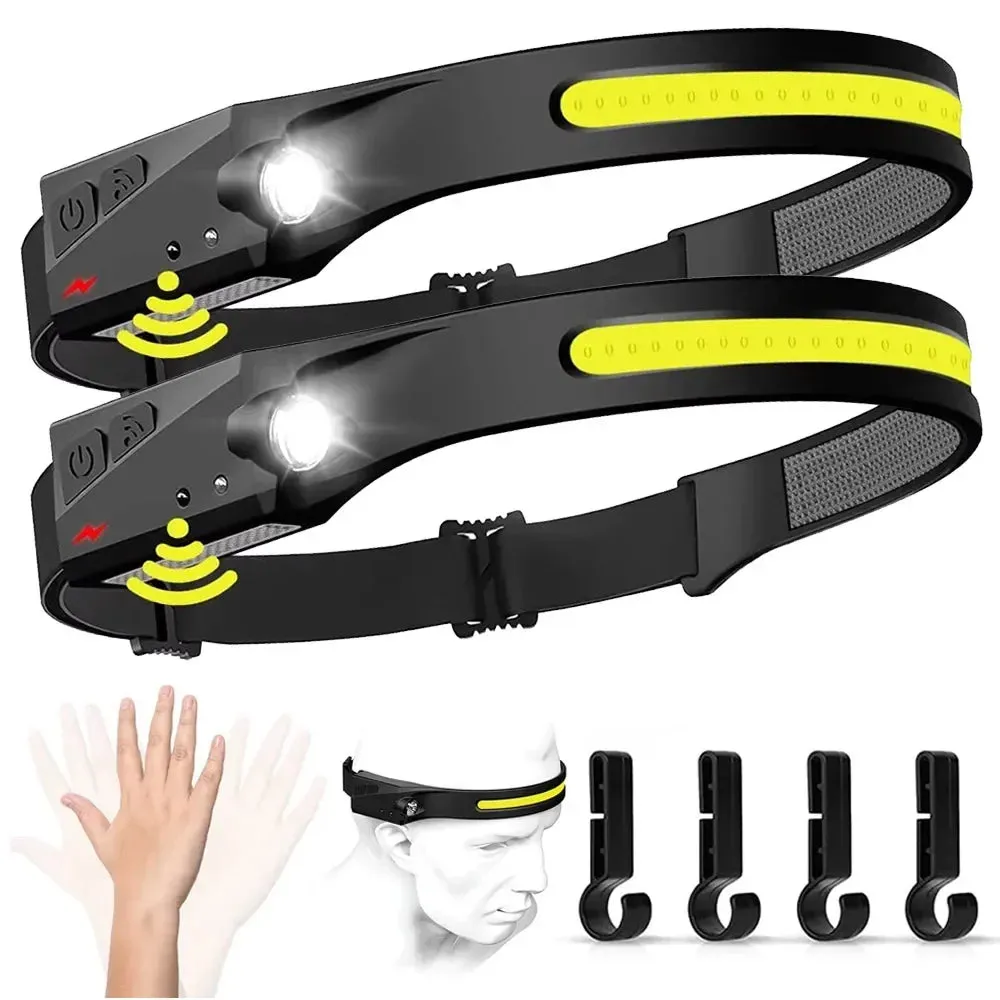 Wave Sensor 2 in 1 XPE COB Rechargeable LED  Headlamp