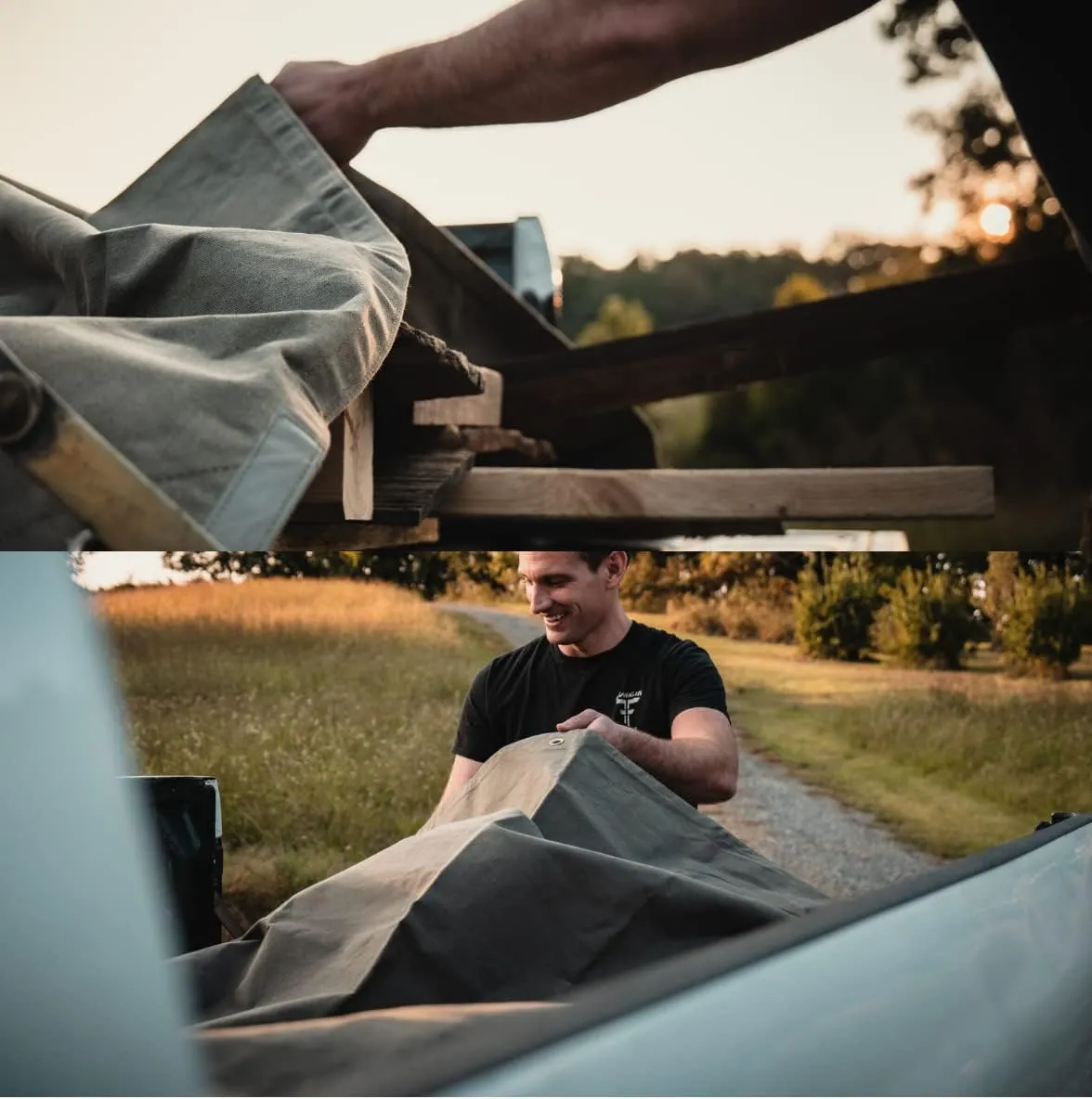 WHITEDUCK Canvas Tarp 18 oz. Heavy Duty Waterproof UV Resistant, Rustproof Grommets, Industrial & Commercial Use Cloth Tarp (Cut Size: 10'x14', Finished Size: 9'6"x13'6", Olive Drab)