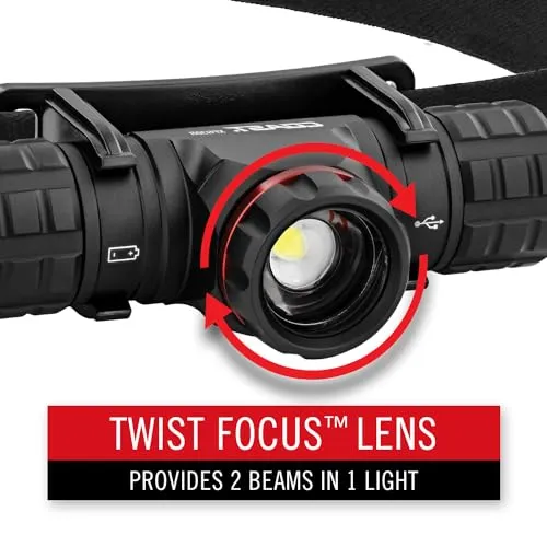 XPH30R 1200 Lumen USB-C Rechargeable Dual Power Headlamp w/ Twist Focus Beam & Magnetic Base