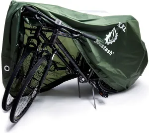 YardStash Bike Cover – XXL Reflective Bicycle Covers for Outside Storage - Waterproof & Weatherproof Garden Tarp Shelters for Bikes, Trikes, 29ers, and Electric Bicycles – Green