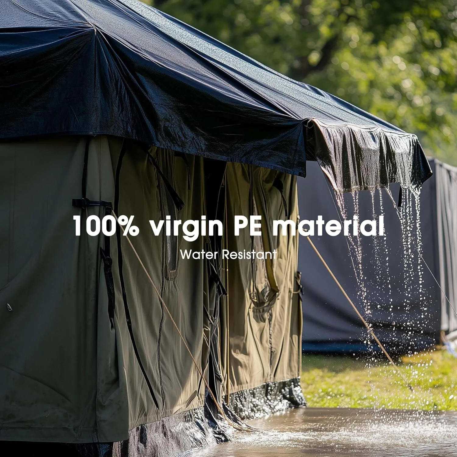Yescom 18x24Ft 14 Mil Heavy Duty Reinforced Poly Tarp Reversible Waterproof Tarpaulin Ground Sheet Cover Reversible Silver Black Tarps