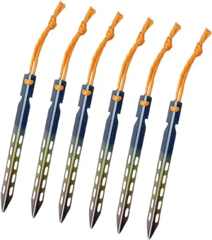 Yiju 6 Pieces Tent Stakes Camping Tent Nails Iflexible Universal Tarp Pegs Ground Stakes for Desert Awning Shelter Tarp