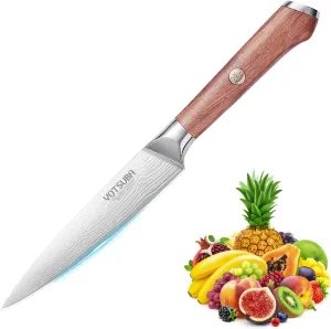 YOTSUBA Utility Knife,5" Petty Kitchen Knife, Forged High Carbon German Steel Full Tang & Razor Sharp Ergonomic Handle Design