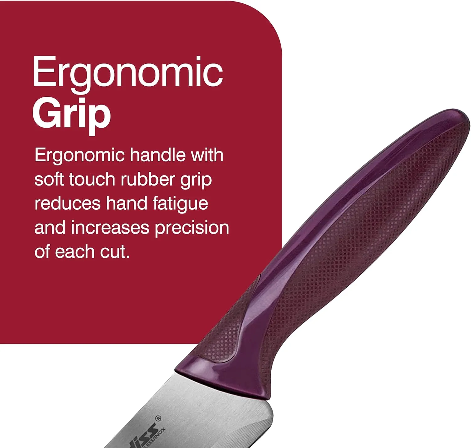 Zyliss Utility Knife with Sheath Cover - Precision Knife for Cutting & Slicing - Paring Knife for Meat, Fruits & Vegetables - Culinary Kitchen Knife - 5.5" Carbon Stainless Steel Blade - Purple
